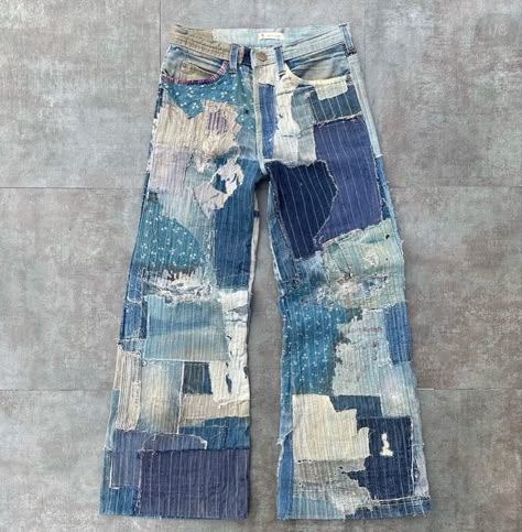 Kapital Denim, Deconstruction Fashion, Nyfw Runway, Patchwork Denim Jacket, Diy Denim Jacket, Denim Projects, Custom Jeans, Concept Clothing, Roblox Clothes