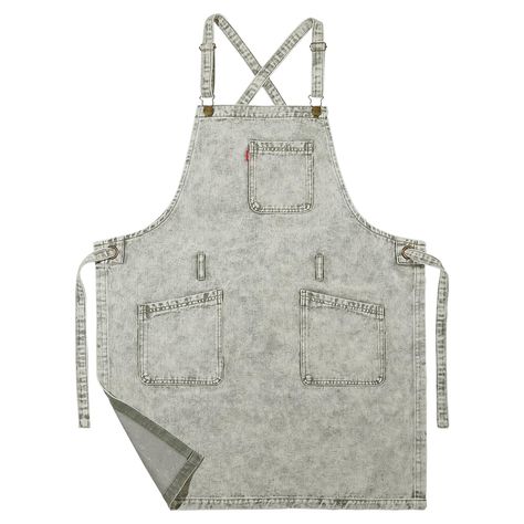 PRICES MAY VARY. 1. PROFESSIONAL QUALITY - Denim apron is made from 100% soft cotton, thick top and bottom hems for strength and structure. Use retro metal rings and hooks, durable. 2. ADJUSTABLE CROSS SHOULDER STRAP TO FIT - You can adjust the length of shoulder strap to fit you, soft and comfortable wear. A quick release hardware buckle fastener. 3. TOOL POCKETS - Multi stitched tool pockets in the front. Practical to put your cell phone, pencil, notebook, etc. Convenient for you to store gadgets. 4. BROAD USE - For professional and commercial use. Barber apron, hair stylist apron, salon apron, painters apron, painting apron, stylist apron, laundry apron, grilling apron, barbecue apron, bbq apron, kitchen apron, chef apron, server apron, waiter's apron, waitress apron, restaurant apron,