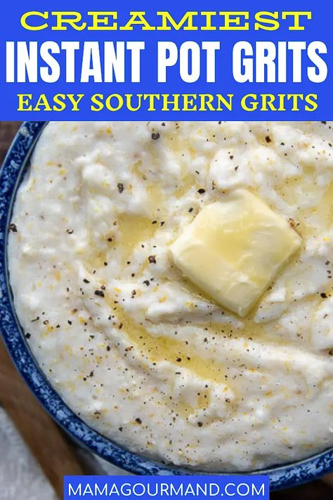 Instant Pot Grits, Grits Breakfast, Quick Grits, Instant Grits, Stone Ground Grits, How To Cook Grits, Creamy Grits, Cheesy Grits, Grits Recipe