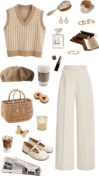 Academia Aesthetic Outfit Summer, Warm Tone Outfits, Light Academia Aesthetic Outfit, Academia Summer Outfit, Light Academia Fashion, Light Academia Style, Light Academia Outfit, Academia Aesthetic Outfit, Academia Outfits