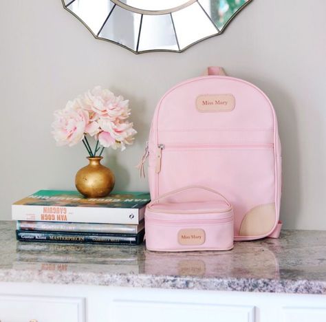 Jon hart rose backpack with EWP GOLD HOT STAMP Trendy Pink Softback Backpack, Jon Hart Makeup Bag, Jon Hart Backpack, Modern Pink Backpack, Luxury Pink Leather Backpack, Light Pink Backpack, John Hart, Preppy Backpack, Aesthetic Backpack