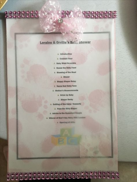 Baby Shower Program Baby Shower Program Template, Baby Shower Program Ideas, Baby Shower Program, Party Agenda, Baby Gender Reveal Party Decorations, Shower Activities, Bye Bye Baby, Cute Pregnancy Announcement, Baby Word Scramble