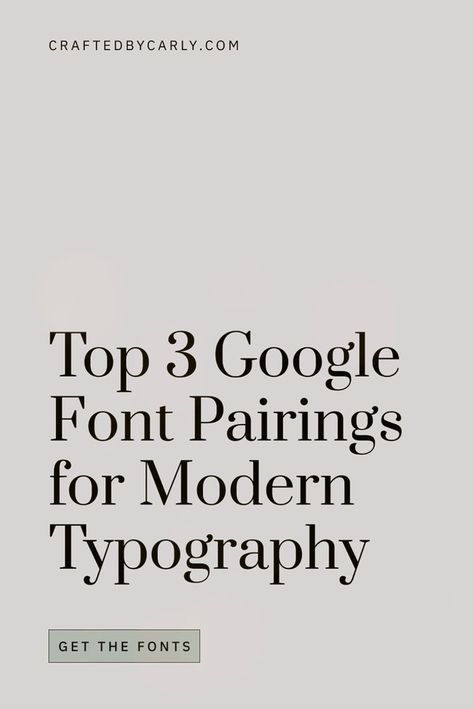 Discover 3 free Google Font pairings that blend serif and sans serif styles for perfect typography. Ideal for modern branding, these font combinations are great for headlines, subheadings, and body fonts. Get inspired with classic and modern font pairing ideas that will elevate your brand’s visual identity. Fonts For Designers, Brand Fonts Combinations, Google Fonts Aesthetic, Website Font Combinations, Serif Font Pairing, Font Pairing Modern, Font Pairing Ideas, Google Fonts Combinations, Creative Font Pairings