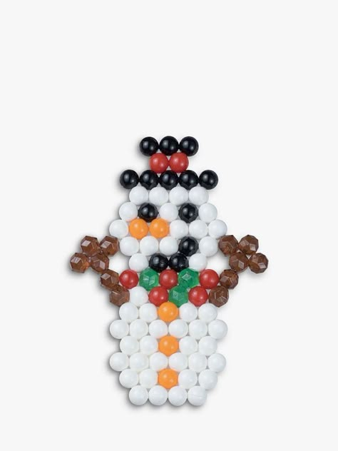 Aqua Beads Patterns, Aquabeads Ideas, Aquabeads Templates, Beaded Snowman, Hexagon Patchwork, Seed Bead Crafts, Perler Crafts, Aqua Beads, Hamma Beads