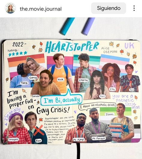 Heartstopper Journal, Heartstopper Comics, Movie Journal, Alice Oseman, Heart Stopper, Alice Book, Gay Books, Teen Life Hacks, Boy Meets