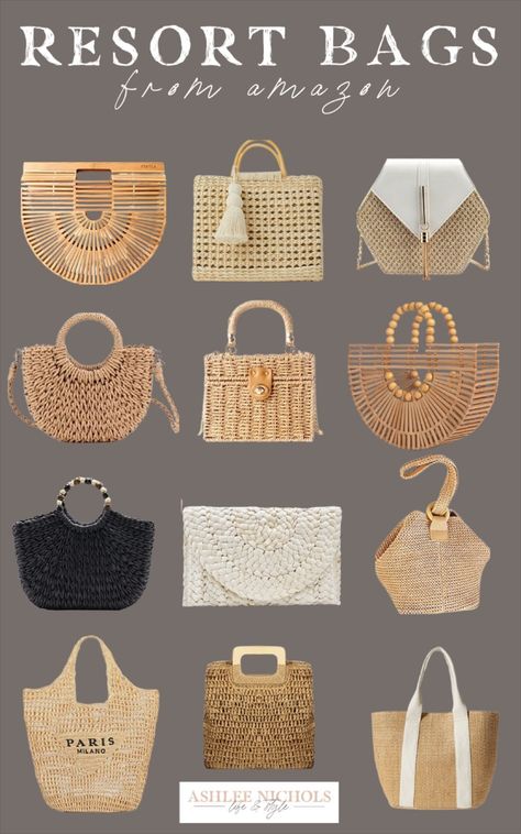 New Woven Bag, Straw Mesh Tote … curated on LTK Straw Bag Outfit, Woven Beach Bags, Resort Accessories, Pool Party Outfits, Modest Summer, Straw Beach Bag, Straw Tote Bag, Wicker Bags, Rattan Bag