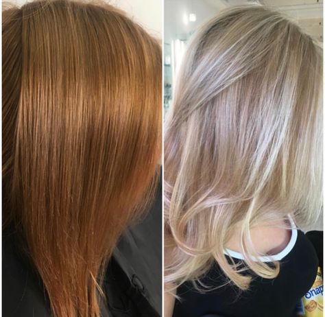 Makeover: Box Dyed and Brassy To Bright Blonde - Color - Modern Salon Hair Dye On Brown Hair, Dye On Brown Hair, Blonde Box Dye, Hair Dye Tutorial, Boxed Hair Color, Ash Blonde Hair Dye, Box Hair Dye, Brassy Hair, Box Dye