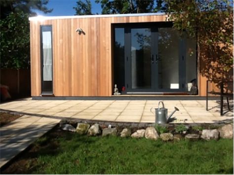 Swift Garden Rooms choose to use Western Red Cedar cladding on their buildings because of its aesthetic appeal and its long term durability. Module Architecture, Barn Conversion Exterior, Western Red Cedar Cladding, Cedar Garden, Cedar Cladding, House Cladding, Cedar Siding, Pricing Guide, Wood Cladding