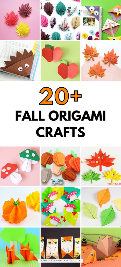 20+ Easy Fall Origami To Make — Gathering Beauty Easy Fall Paper Crafts, Easy Origami Decorations, Easy Origami Crafts, Cute Diy Paper Gifts, Oragami Ideas Cute Simple, Thanksgiving Origami For Kids, Fall Origami For Kids, Oragami Fall Ideas, Kids Origami Easy