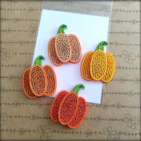 Set of 4 Paper Quilling Pumpkin Quilled Pumpkin Fall Ornament Small Pumpkin Decor Autumn Decor Set Thanksgiving Decor - Etsy Quilled Pumpkin, Magnet Ideas, Fall Ornaments, Quilling Techniques, Quilling Paper Craft, Small Pumpkins, Branch Decor, Pumpkin Decor, Gift Toppers