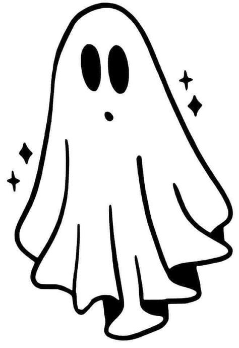 Halloween Ghost Craft, Cool Stencils, Iphone Wallpaper Preppy, Tshirt Drawing, Ghost Crafts, Ghost Drawing, October Crafts, Shrink Art, Ghost Cartoon