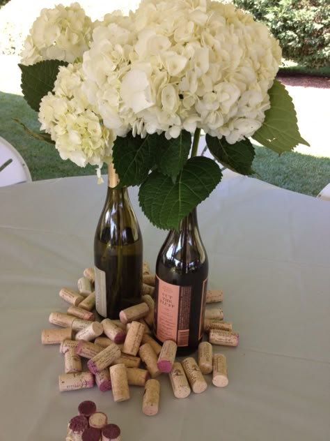 Wine Cork Wedding Decorations, Wine Bottle Wedding Favors, Wine Cork Wedding, Bridal Shower Wine Theme, Bridal Shower Decorations Elegant, Wine Wedding Favors, Cork Wedding, Wine Bottle Centerpieces, Bridal Shower Wine