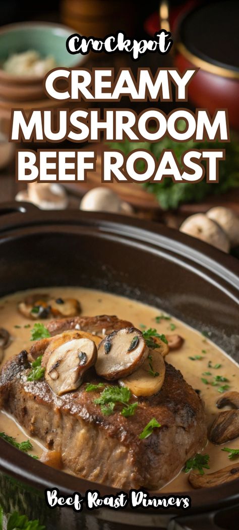 This creamy mushroom beef roast is a rich, comforting dish you’ll love! One of the crockpot roast beef recipes that’s both easy and flavorful, it’s perfect for a cozy family dinner. If you're looking for beef roast recipes for dinner that are creamy and hearty, this is a great option. Slow cooker pot roast recipes don’t get better than this!