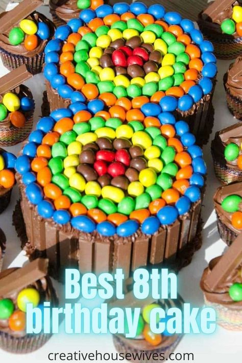 8th Birthday Cakes For Boys, Boys Birthday Cakes Easy, Candy Cake Diy, Dragon Birthday Cakes, Birthday Cake Tutorial, Easy Cakes To Make, 8th Birthday Cake, Diy Birthday Cake, Cake Diy