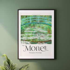 Monet Poster Monet Print The Japanese Footbridge Lilies | Etsy Monet Bridge, Monet Exhibition, Japanese Bridge, Claude Monet Water Lilies, Monet Poster, Water Lily Pond, Monet Water Lilies, Monet Art, Lily Pond