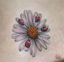 Wildflowers Tattoo, Fear Tattoo, Lili Estefan, Daisy Tattoo Designs, Inspiring Tattoos, Daisy Flower Tattoos, Ladybug Tattoo, Lady Bug Tattoo, Delicious Veggies