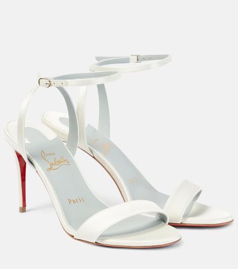 Designer Bridal Shoes | Shop at Mytheresa White Satin Bridal Shoes, White Luxury Heels, Wedding Louboutins, Louboutin Heels Wedding, White Louboutin Heels, White Bridal Heels, White Louboutin, Louboutin Wedding, Christian Louboutin Wedding