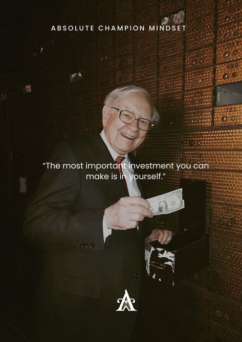 “The most important investment you can make is in yourself.” - Warren Buffet Follow us for more daily quotes and inspirational videos @absolutechampionmindset #buffet #money #business #billionaire #motivationalquote #dailyquotes #motivation #inspiration #success #quote #quotes #motivationalquotes #dailymotivation #lifemotivation Buffet Quotes, Warren Buffett Quotes, Warren Buffet Quotes, Academic Comeback, Billionaire Motivation, 4k Gaming Wallpaper, Trading Psychology, Message Board Quotes, Gaming Wallpaper