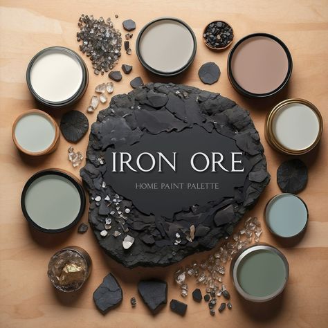 Iron Ore Paint, Sherwin Williams Iron Ore, Home Paint, House Color Palettes, Farmhouse Paint, House Color Schemes, Iron Ore, Digital Drawings, Paint Palette