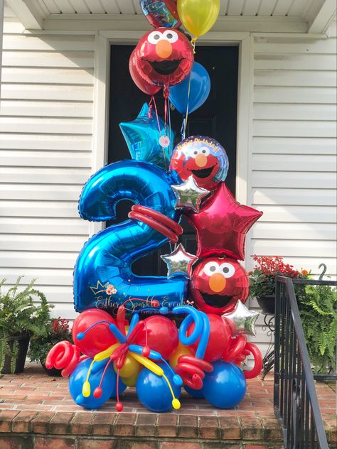 Elmo Birthday Balloons, Elmo Balloon Bouquet, Sesame Street Balloon Bouquet, Sesame Street Balloon Decorations, Sesame Street Balloon Garland, Elmo Balloon Garland, Elmo Balloons, Elmo Decorations, Elmo Party Decorations