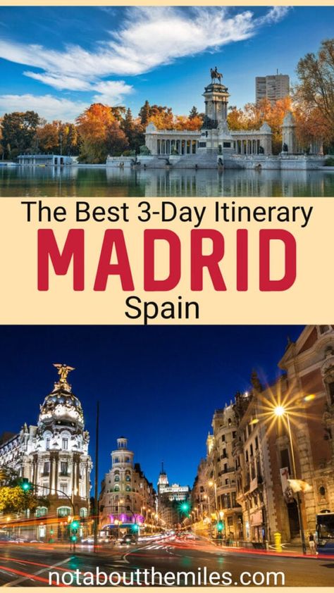 3 Days in Madrid: The Ultimate Itinerary for Your First Visit! - It's Not About the Miles Madrid Visit, Madrid Itinerary, Retiro Park, Spain Vacation, The Royal Palace, Anniversary Trips, Royal Palace, Madrid Spain, Travel Planner