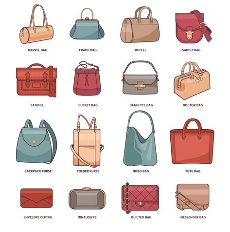 Types Of Bags, Types Of Handbags, Types Of Purses, Bag Styles, Tas Bahu, Bag Names, Unique Birthday, Trendy Handbags, Handbags Affordable