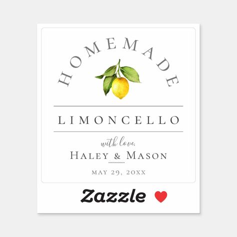 Limoncello Wedding, Limoncello Labels, Personalised Bottle Labels, Beverage Label, Trendy Drinks, Wedding Bottle Labels, Liquor Bottle Labels, Homemade Limoncello, Kitchen Gift Ideas