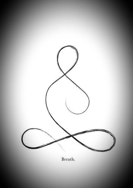 Breathe Infinity Tattoo, Pause And Breathe Tattoo, Breathe And Believe Tattoo, Fine Line Tattoo Breathe, Calm Mind Tattoo, Breath Logo Design, Breath Tattoo Symbol, And Breathe, Om Logo