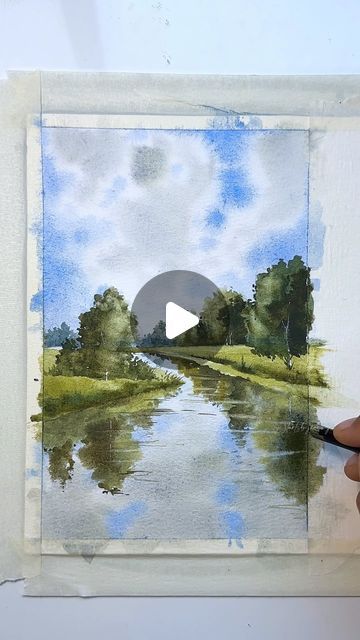 Raniya Ali on Instagram: "What should I paint next in this quick tutorial series? 
.
.
.
.
.
.
.
.
.
.
.
.
.
.
.
.
.
.
.
.
.
.
.
.
.
#watercolorlandscapes 
#watercolorforbeginners #paintingprocess #watercolortrees #watercolor_zone #watercolorillustrations #landscapepainting #share_watercolors #naturepainting #watercolourartistsoninstagram #watercolourartist #landscapepainting #inspiring_watercolor #modernwatercolor #watercolor_art #watercolorph #watercolorblog #treeillustration #watercolorsketch  #watercolorlovers #watercoloraddict #landscapeillustration #treeart 
#treeillustration  #watercolorpaints  #watercolor_guide #paintwithme #watercolor_daily #waterblog 

Watercolor landscape Watercolor painting landscape illustration tree painting nature art landscape painting watercolor tutorial M How To Paint River In Watercolor, Watercolour Landscape Step By Step, Scenery With Watercolor, Watercolour Lake Landscape, Watercolor River Tutorial, Watercolor Art Landscape Flowers, Watercolour Tutorials Landscapes, Water Colour Painting Ideas Inspiration Landscape, Loose Watercolor Landscape Tutorial