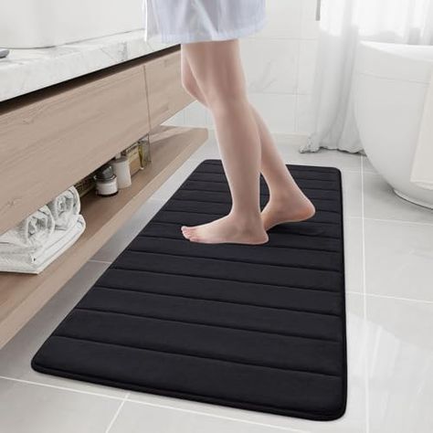 Amazon.com: Buganda Memory Foam Bath Mat Rug, 55" x 24", Ultra Soft and Non-Slip Bathroom Rugs, Water Absorbent and Machine Washable Bath Rug Runner for Bathroom, Shower, and Tub, Grey : Home & Kitchen Bathroom Shower And Tub, Grey Bath, Bath Runner Rugs, Contour Rug, Black Bath, Bathroom Mat Sets, Waterproof Bathroom, Large Baths, Bath Rugs Sets