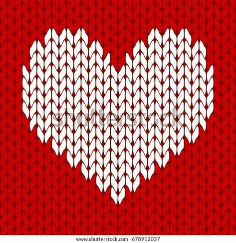 Pola Jaring, Knitted Heart Pattern, Spool Knitting, Circular Knitting Machine, Knitted Heart, Bantal Sofa, Crochet Design Pattern, Haken Baby, Image Vector