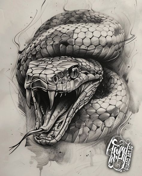 The World Serpent Tattoo, Snake Body Drawing, Snake Scales Tattoo, Snake Design Tattoo, Snake Drawing Tattoo, Snake Biting Hand Tattoo, Viper Tattoo Design, Realism Snake Tattoo, Alligator Tattoo Design