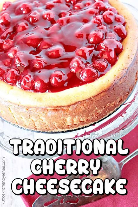 Easy No Bake Cherry Cheesecake, Tart Cherry Pie, Cherry Cheesecake Recipe, No Bake Cherry Cheesecake, Cherry Topping, Canned Cherries, Vanilla Cheesecake, Cherry Desserts, Easy No Bake