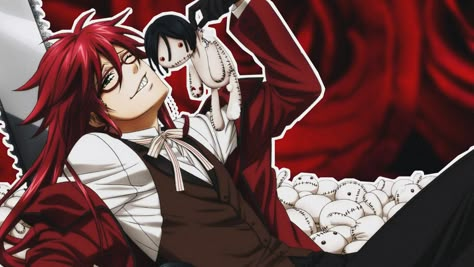 Anime Wallpaper For Desktop, Grell Sutcliff, Wallpaper For Desktop, Black Butler Kuroshitsuji, For Desktop, Desktop Wallpaper, Anime Wallpaper, Red, Hair