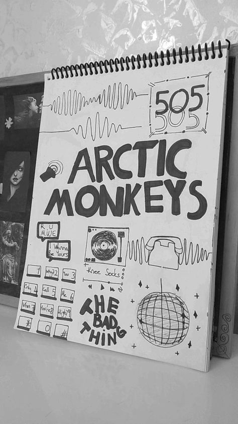 Arctic Monkeys Aesthetic Drawing, Arctic Monkeys Painting Ideas, Artic Monkeys Drawings, Arctic Monkeys Drawing Easy, Arctic Monkeys Doodles, Arctic Monkeys Sketch, Arctic Monkeys Drawing, 505 Arctic Monkeys, Arctic Monkeys Wallpaper