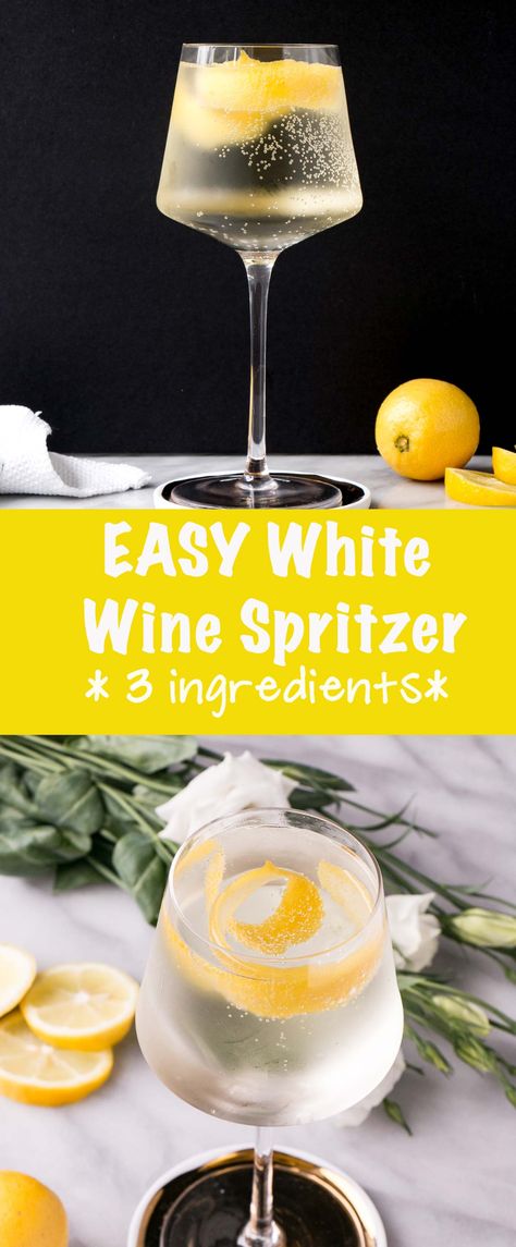 White Wine Recipes Drinks, Cocktails With White Wine, White Wine Drinks Cocktails, White Wine Drink Recipes, Drinks With White Wine, Easy Spritzer Drinks, White Wine Drinks, Spritzer Cocktails, Wine Spritzer Recipe