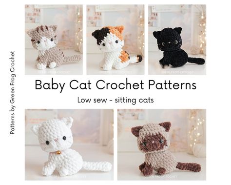 Cat Crochet, Pattern Black And White, Baby Cat, Blanket Yarn, Little Kittens, Calico Cat, Yarn Brands, Crochet Cat, Siamese Cats