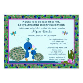 Baby Shower Invitations - Custom Baby Shower Invites | Zazzle Peacock Baby Shower, Peacock Baby, Baby Shower Invites Neutral, Baby Shower Invitation Girl, Safari Baby Shower Invitations, Boho Baby Shower Invitations, Elephant Baby Shower Invitations, Bridal Invitations, Woodland Baby Shower Invitations