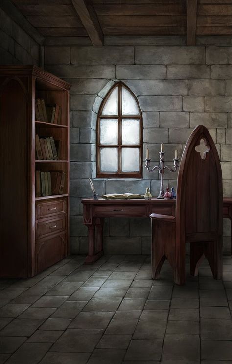 Magic Study Room, Wizard Study Room, Castle Study Room, Medieval Study Room, Magic Room Aesthetic, Medieval Room Aesthetic, Study Room Background, Wizard Study, Medieval Study