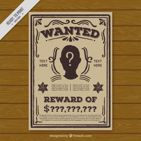 Vintage wanted criminal poster template  Free Vector Typo Poster, Poster Template Free, Recruitment Poster, Wanted Poster, Poster Ads, Poster Layout, Vector Free Download, Template Google, Graphic Editing