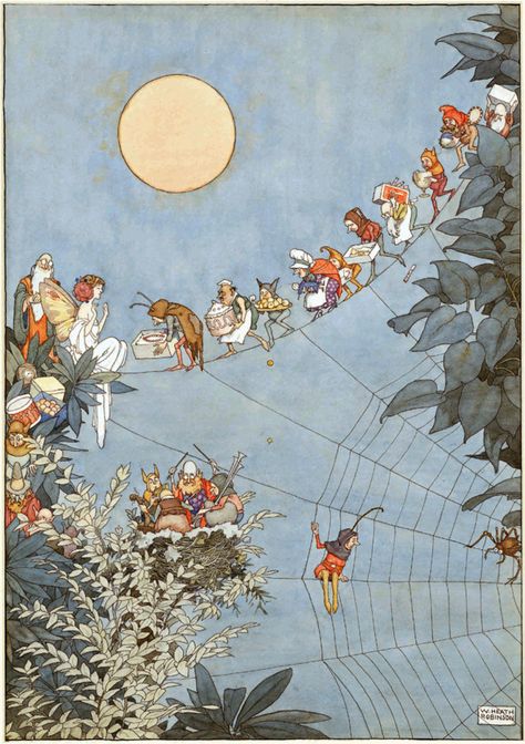 William Heath Robinson, Heath Robinson, 동화 삽화, Fairy Illustration, Vintage Fairies, Illustration Vintage, Flower Fairies, Fairytale Art, Art Et Illustration