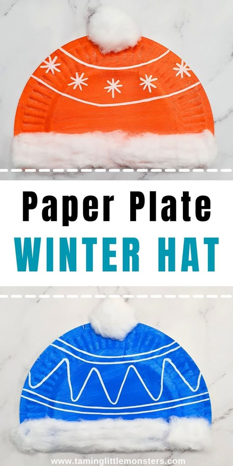 Winter Hat Craft, Craft Activities For Toddlers, Winter Crafts Preschool, Winter Activities Preschool, January Crafts, December Crafts, Preschool Winter, K Crafts, Preschool Christmas Crafts