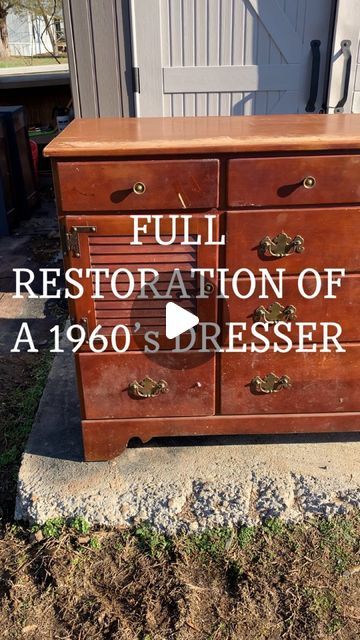 Haidon on Instagram: "—PART 1– Full restoration of this solid wood Ethan Allen Nutmeg Dresser from 1960!! All the info on this piece was on the back so I was lucky to find it. I love the history of projects I work on! Sanding using @legit.grit sandpaper. This stuff is the absolute best if you are needing high quality sandpaper that is tough and leaves it smooth. Click the link in my bio and use code HP10 at checkout for save 10% on your order! Posting part 2 later so don’t miss it! #haidonsprojects #tennessee #chattanooga #clevelandtn #woodworking #paint #furnitureflipping #furniture #refinishedfurniture #restore #instafurniture #goodvibes #beforeandafterfurniture #painted #reuse #paintedfurniture #thrift #woodgrain #furnitureflipping #furnitureflipper #DIY #paintedfurniture #furniturear Painted Ethan Allen Furniture, Ethan Allen Bedroom, Pine Furniture Makeover, Ethan Allen Furniture, Vintage Dresser, Pine Furniture, Vintage Dressers, February 3, Ethan Allen