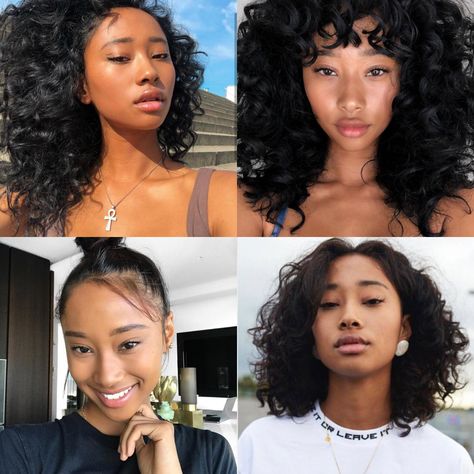 Black Asian lady light skin/natural curly Blasian Girl Aesthetic, Blasian Hairstyles, Blasian Faceclaim, Black Asian Mixed, Blasian People, Light Skin Black Woman, Black Asian Girl, Blasian Woman, Blasian Girl