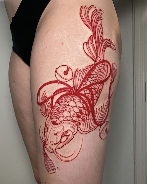 Koi Fish Tattoos, Simple Cat Tattoo, Line Art Simple, 42 Tattoo, Danish Zehen, Yakuza Tattoo, Design Butterfly, Koi Fish Tattoo, Tattoos For Black Skin