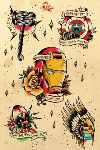 Avengers Americana Nothin gold can stay pony boy Serotonin Tattoo, Tattoo Style Art, Avengers Tattoo, Marvel Tattoos, Inspiration Tattoo, Tattoos Geometric, Tattoo Traditional, American Tattoos, Tatuaje A Color