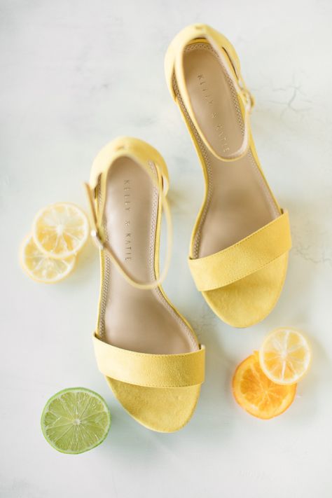 lemon yellow wedding shoes Wedding Shoes Yellow, Lemon Heels, Lemon Yellow Wedding, Light Yellow Weddings, Yellow Wedding Shoes, Yellow Dress Shoes, Lemonade Wedding, Bridesmaid Shoes Flat, Wedding Gown Ideas