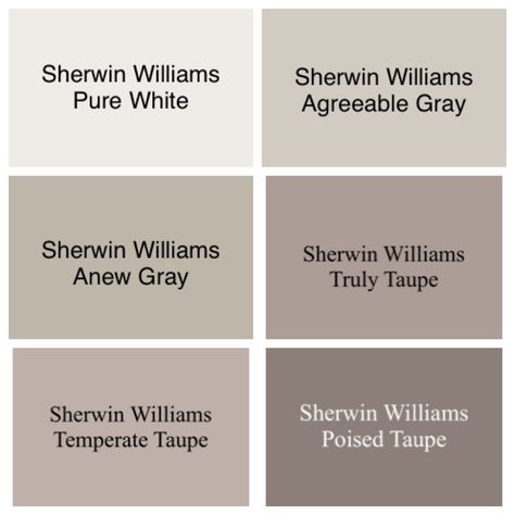 Sherwin Williams Poised Taupe, Anew Gray Sherwin Williams, Sherwin Williams Color Schemes, Poised Taupe, Gray Sherwin Williams, Agreeable Gray Sherwin Williams, Realistic Home, Sherwin Williams Gray, Agreeable Gray