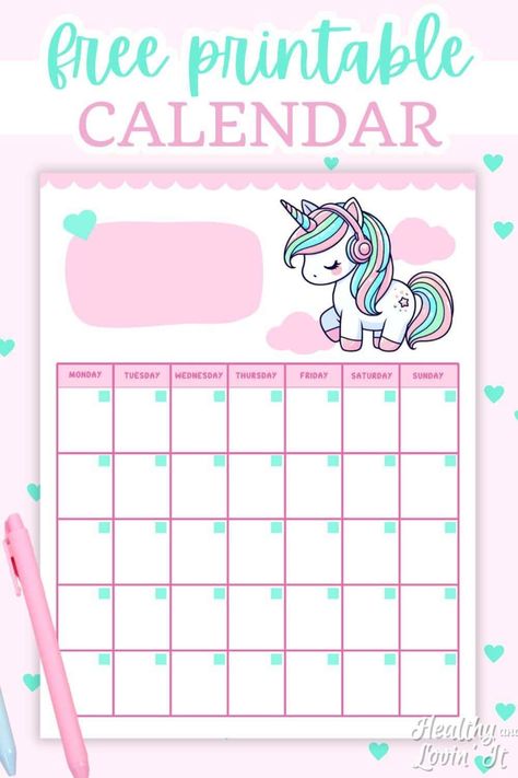 These free printable calendar templates have the cutest designs! Kawaii lovers, teens and kids will love these. These monthly calendars are blank so they can be used over and over again! The cute bunny calendar has a spring look and could be used for Easter. The unicorn calendar has a kawaii pastel aesthetic. kawaii planner Bunny Calendar, Cute Calendar Template, Easter Calendar, Kawaii Pastel Aesthetic, Unicorn Planner, Free Printable Calendar Templates, Kawaii Planner, Cute Calendar, Monthly Calendar Template