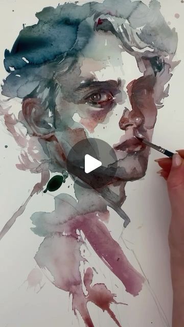 agnes cecile on Instagram: "Loose watercolor portrait starting from abstract colors and shapes  Next watercolor workshop: 1/2/3 March 2024, spots still available! At @benjamin_eck_projects in Munich, Germany  Link in bio for booking   Using @winsorandnewton watercolor   #watercolor #watercolorpainting #watercolorportrait #watercolorworkshop #watercolorartist #winsornewton #winsorandnewtonwatercolors #winsorandnewton" Painting Watercolor Portraits, Loose Watercolour Portrait, Watercolour Portraits Tutorial, Loose Watercolor Portraits, Watercolor Art Techniques, Watercolour Portrait Abstract, Watercolor Portraits Easy, Portrait Art Watercolour, Water Colour Tutorial